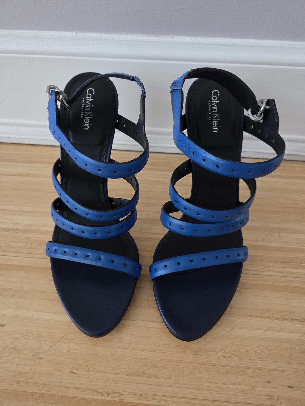 Calvin Klein Blue Multi-Strap Heeled Sandals